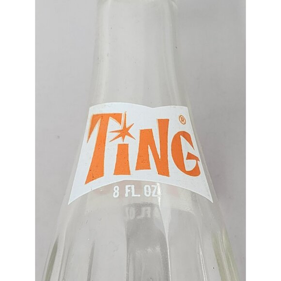 Vintage Ting Soda Bottle 8 Fl Oz Clear Glass Collectible - Picture 3 of 8